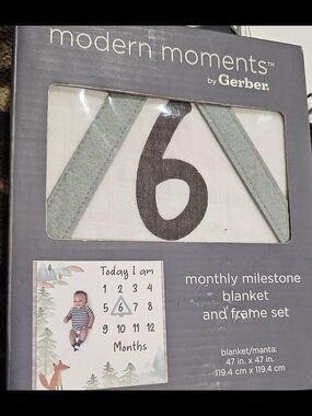 Monthly Milestone Blanket in White and Gray
